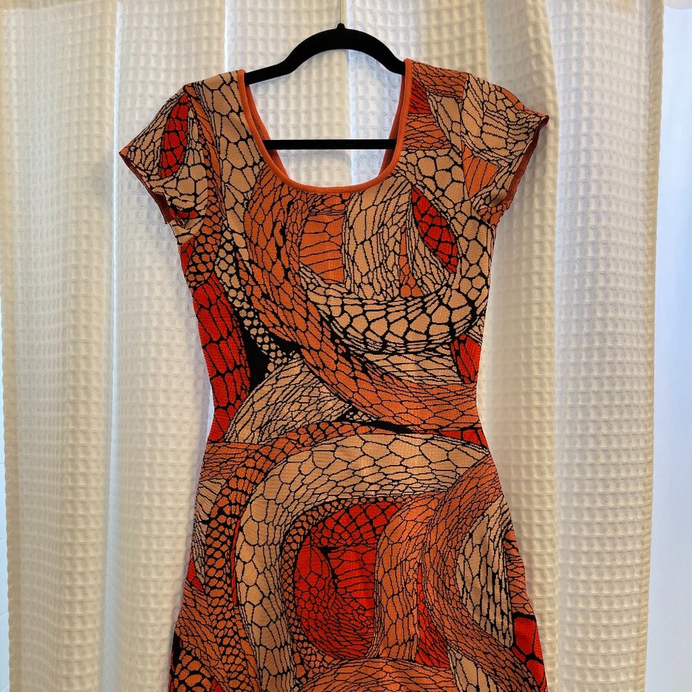 Issa London Snake Pattern Jacquard Knit Bodycon Mini Dress
